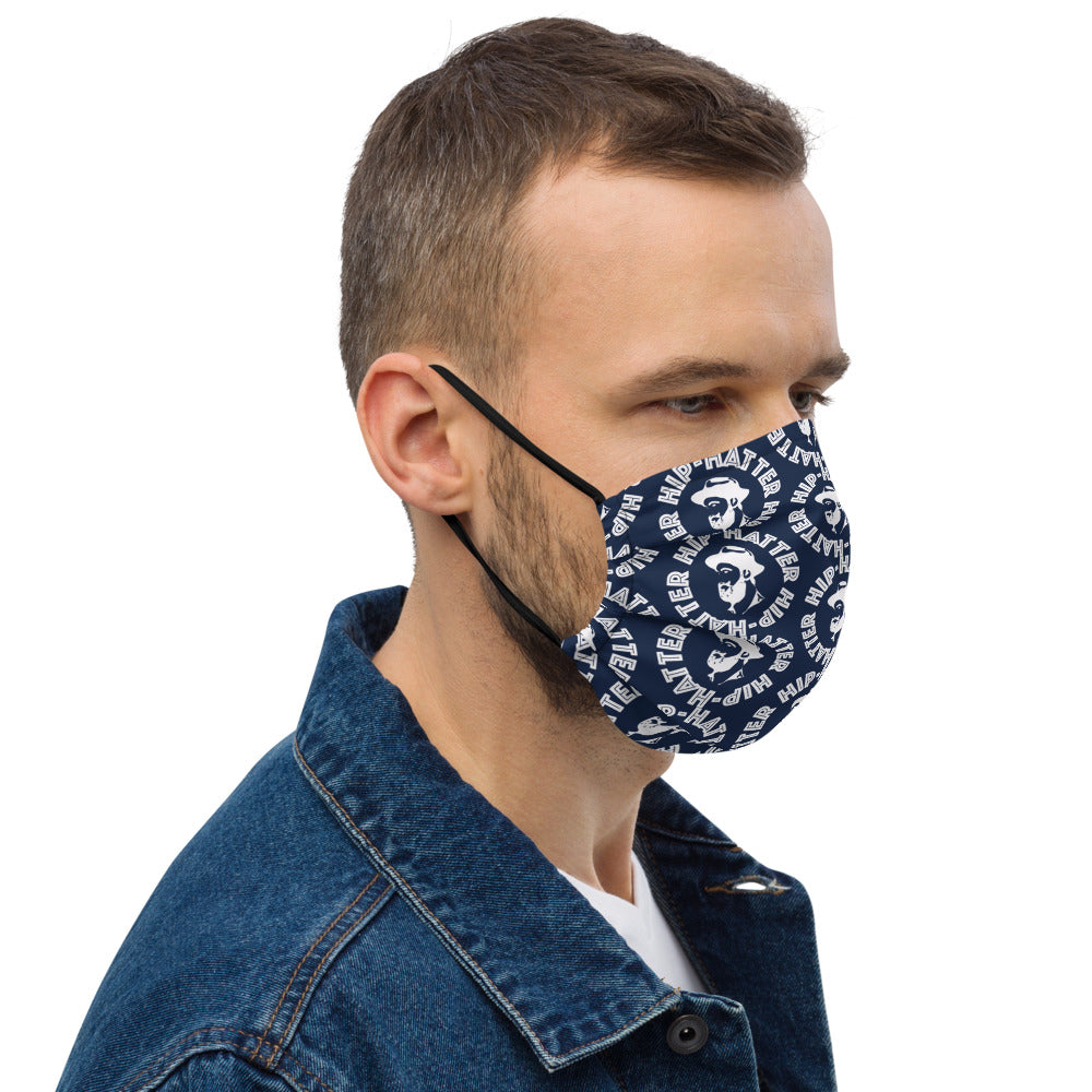 Hip-Hatter Logo Navy Blue Face Mask - HipHatter
