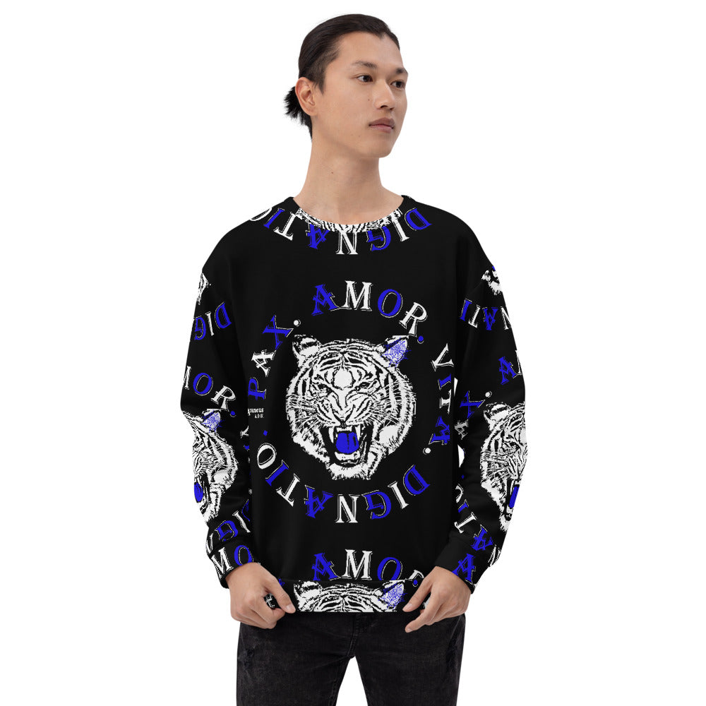 Real Tiger Motto Sweatshirt Blue - HipHatter