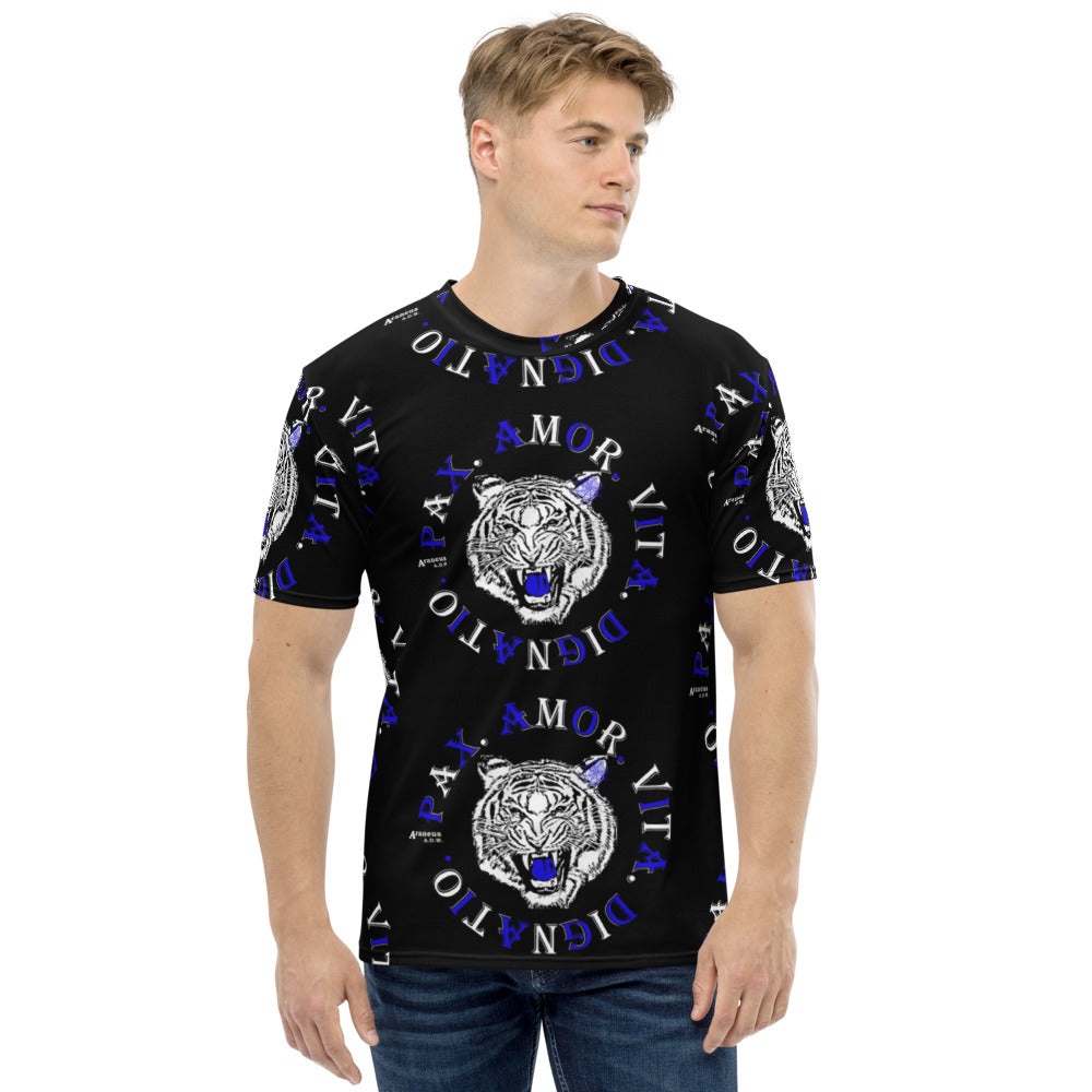 Real Tiger Motto T-shirt Blue - HipHatter