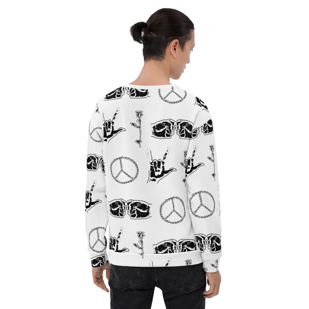 Peace Love Life Respect Sweatshirt - HipHatter