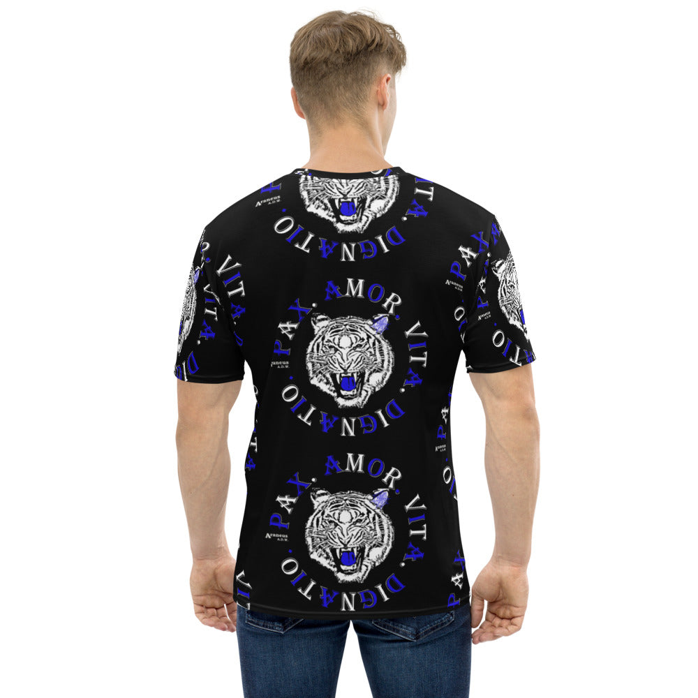 Real Tiger Motto T-shirt Blue - HipHatter
