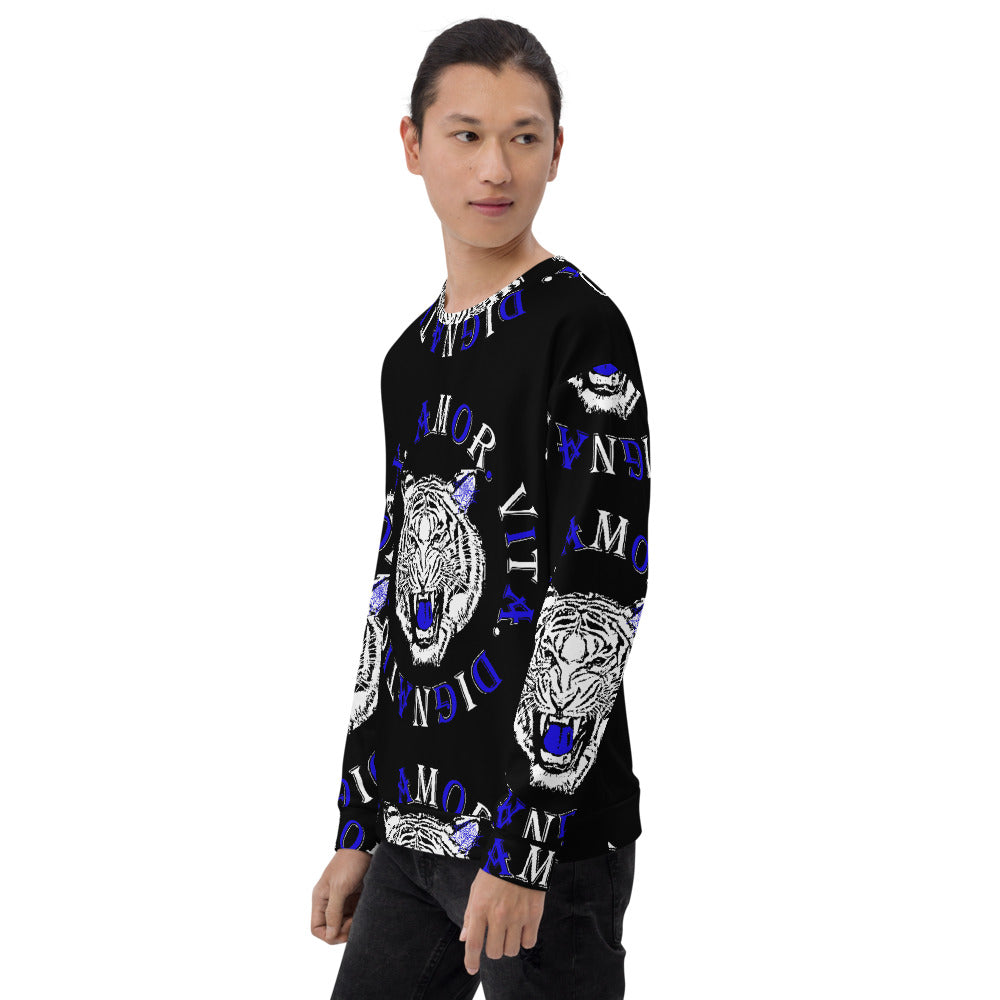 Real Tiger Motto Sweatshirt Blue - HipHatter