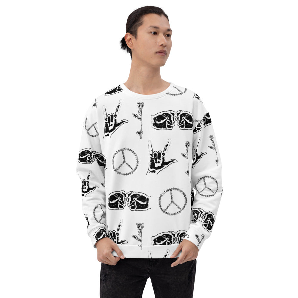 Peace Love Life Respect Sweatshirt - HipHatter