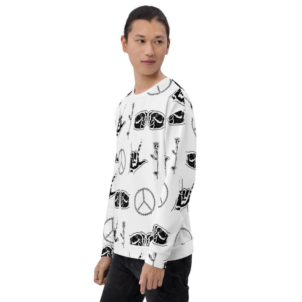 Peace Love Life Respect Sweatshirt - HipHatter