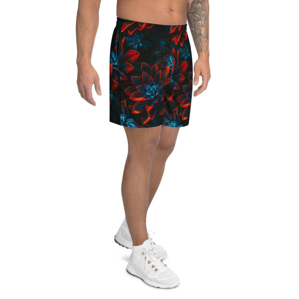 Autumn Flowers Men's Floral Athletic Long Shorts - HipHatter