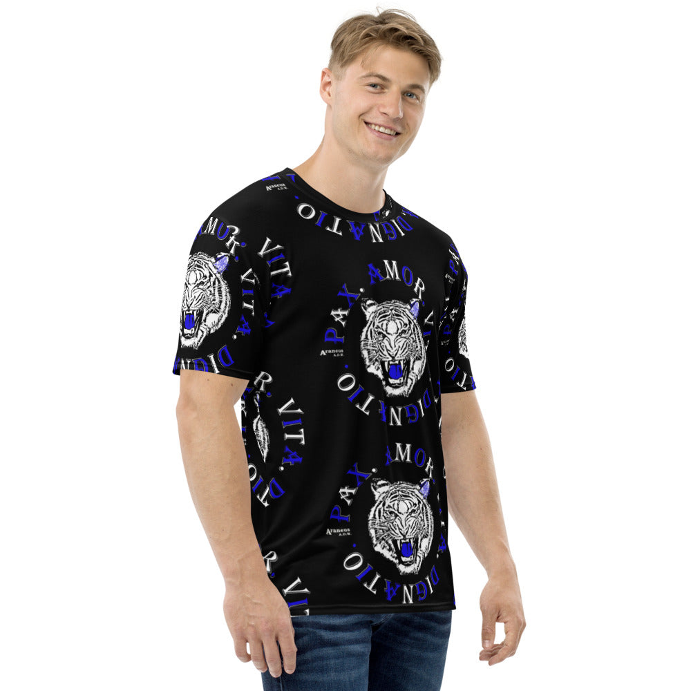 Real Tiger Motto T-shirt Blue - HipHatter
