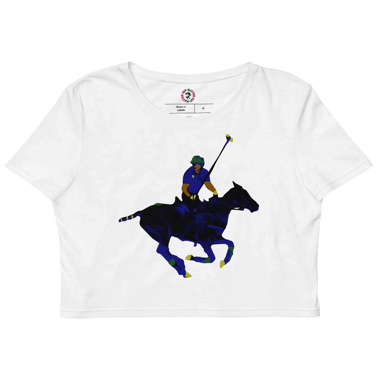Polo Player Carib White Organic Crop Top - HipHatter