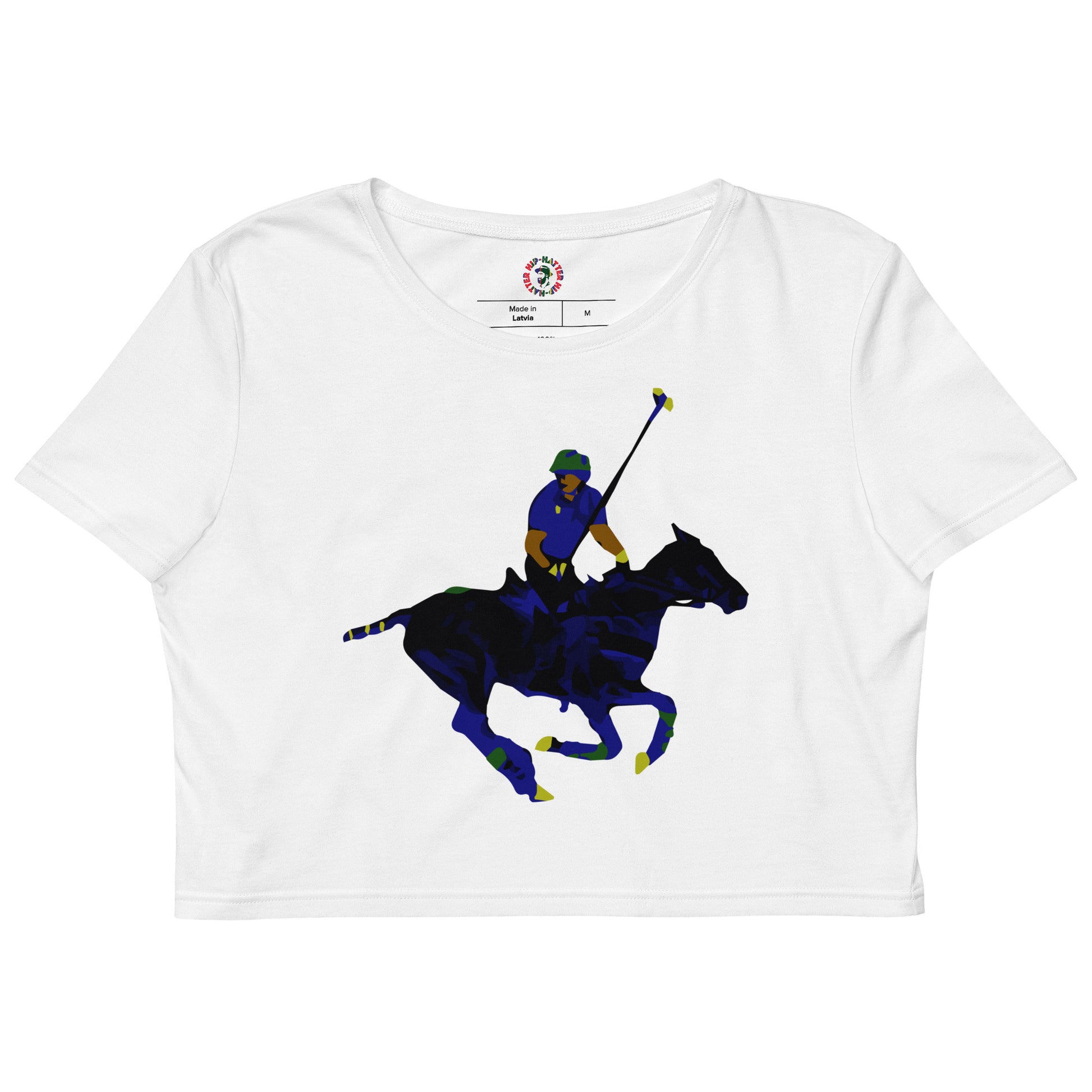 Polo Player Carib White Organic Crop Top - HipHatter
