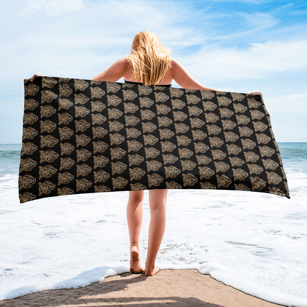 Tiger Face Black and Gold Towel - HipHatter