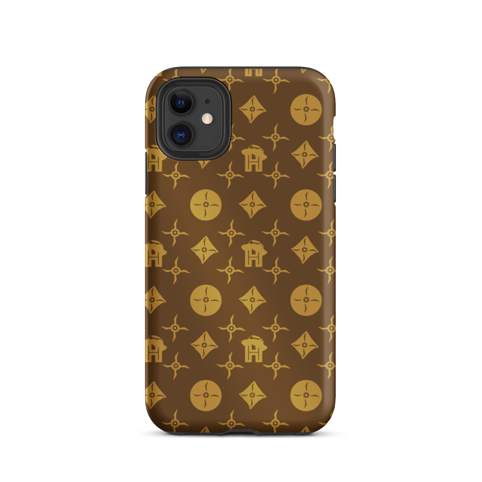Gold and Brown Monogram Tough iPhone case - HipHatter