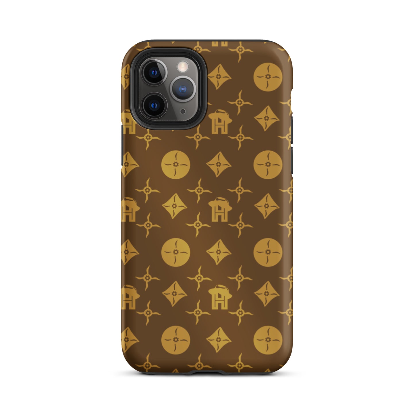 Gold and Brown Monogram Tough iPhone case - HipHatter