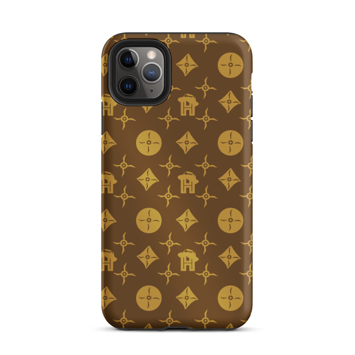 Gold and Brown Monogram Tough iPhone case - HipHatter