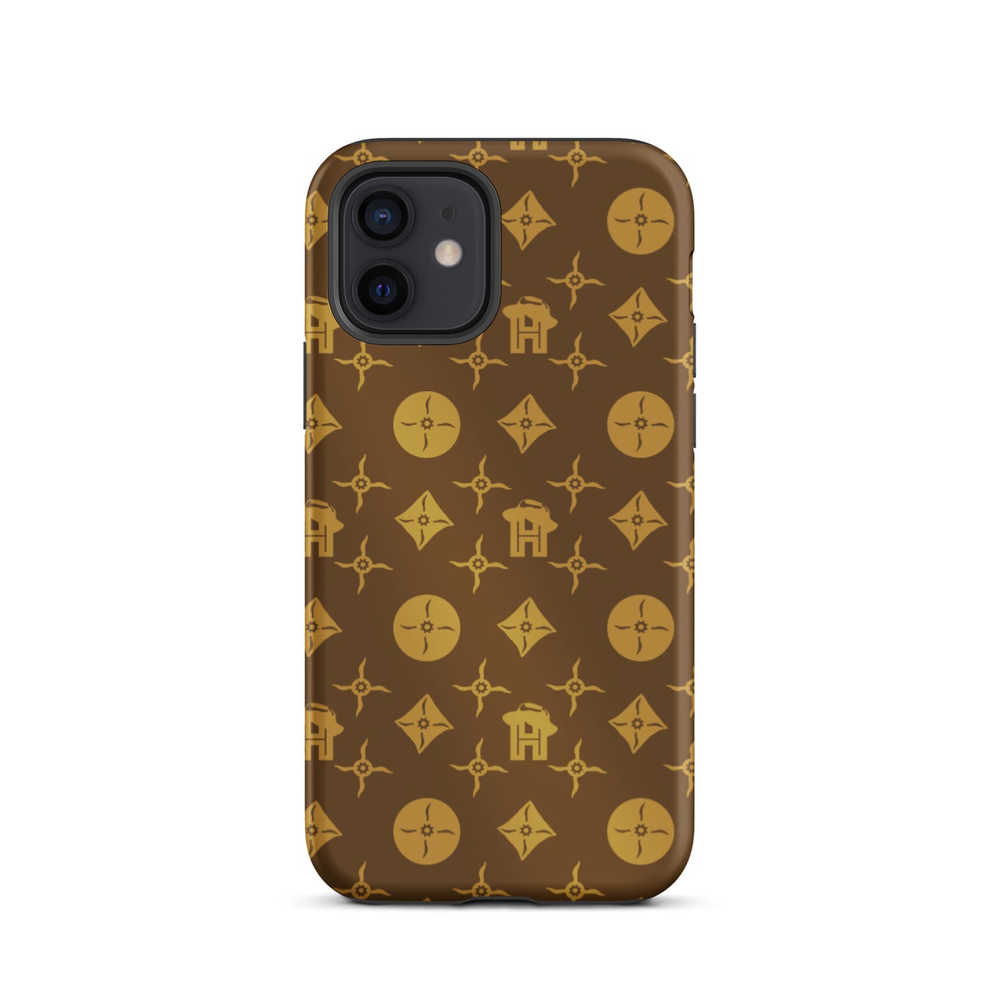 Gold and Brown Monogram Tough iPhone case - HipHatter