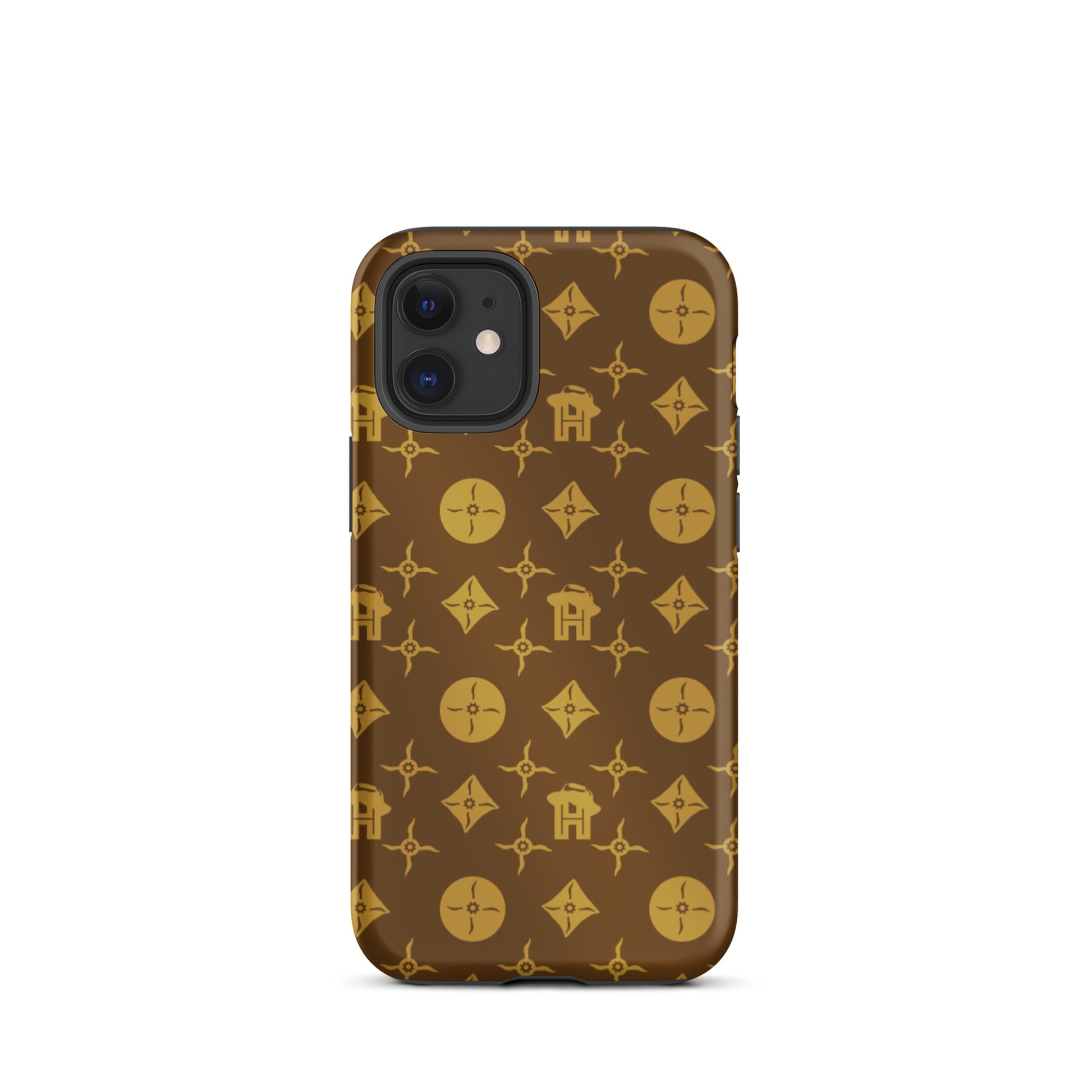 Gold and Brown Monogram Tough iPhone case - HipHatter