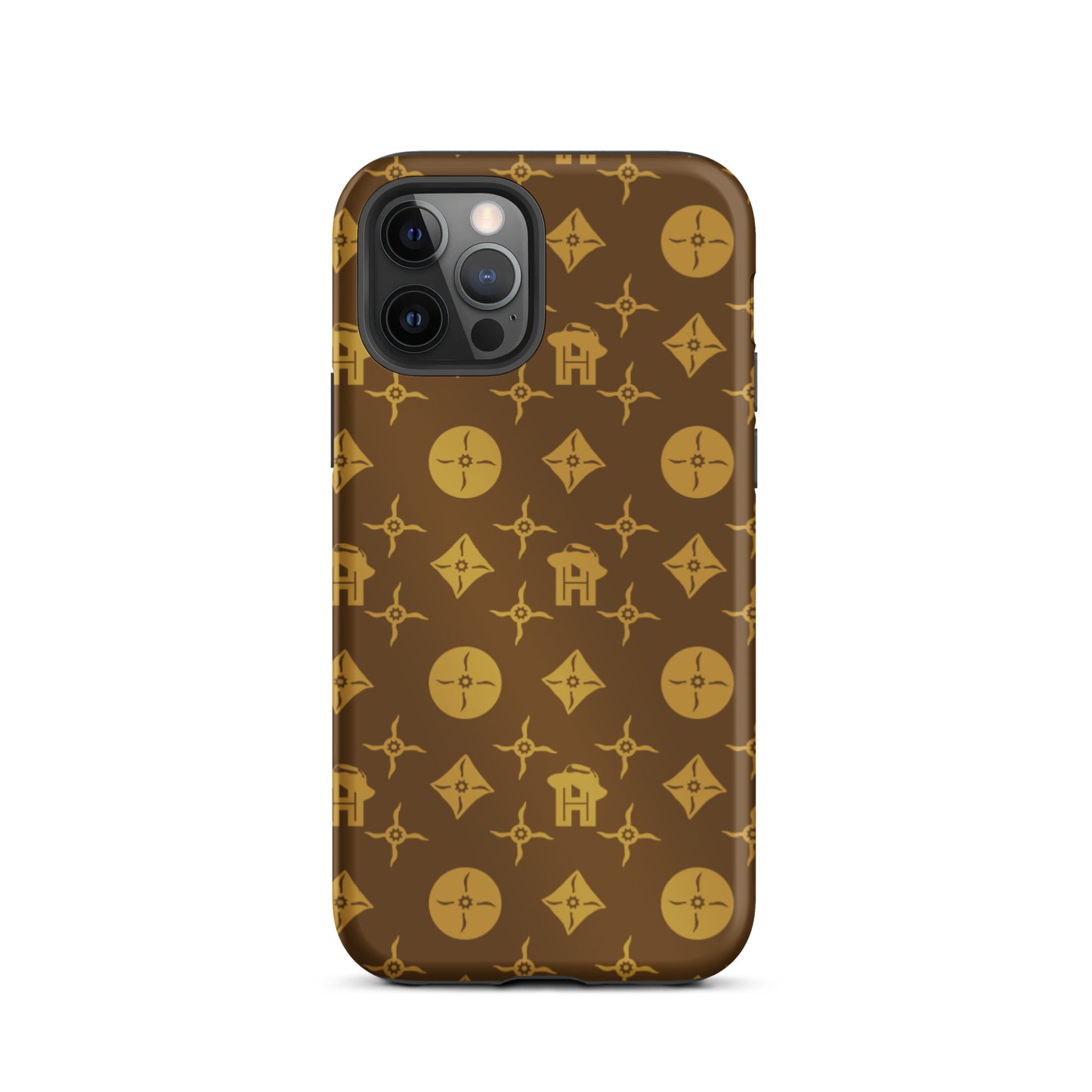 Gold and Brown Monogram Tough iPhone case - HipHatter