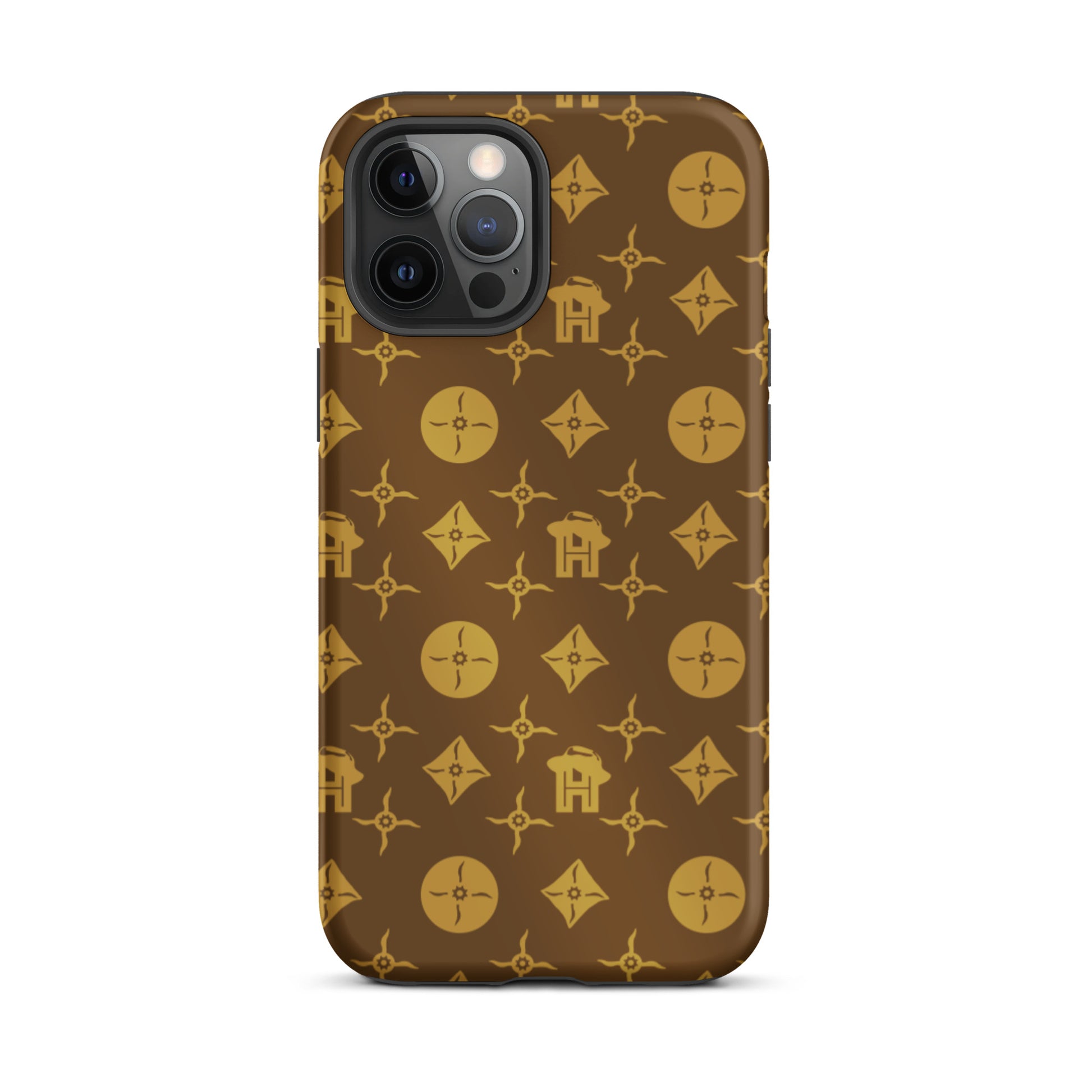 Gold and Brown Monogram Tough iPhone case - HipHatter