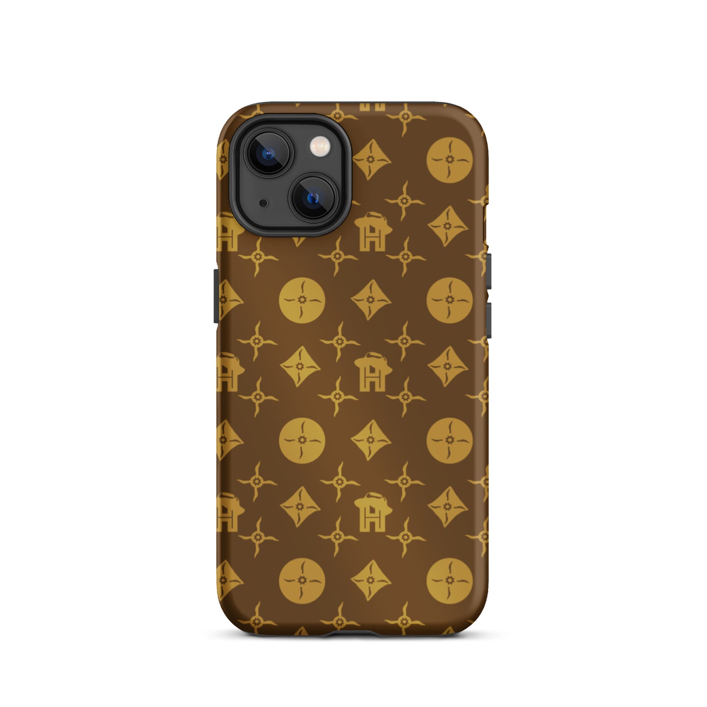 Gold and Brown Monogram Tough iPhone case - HipHatter