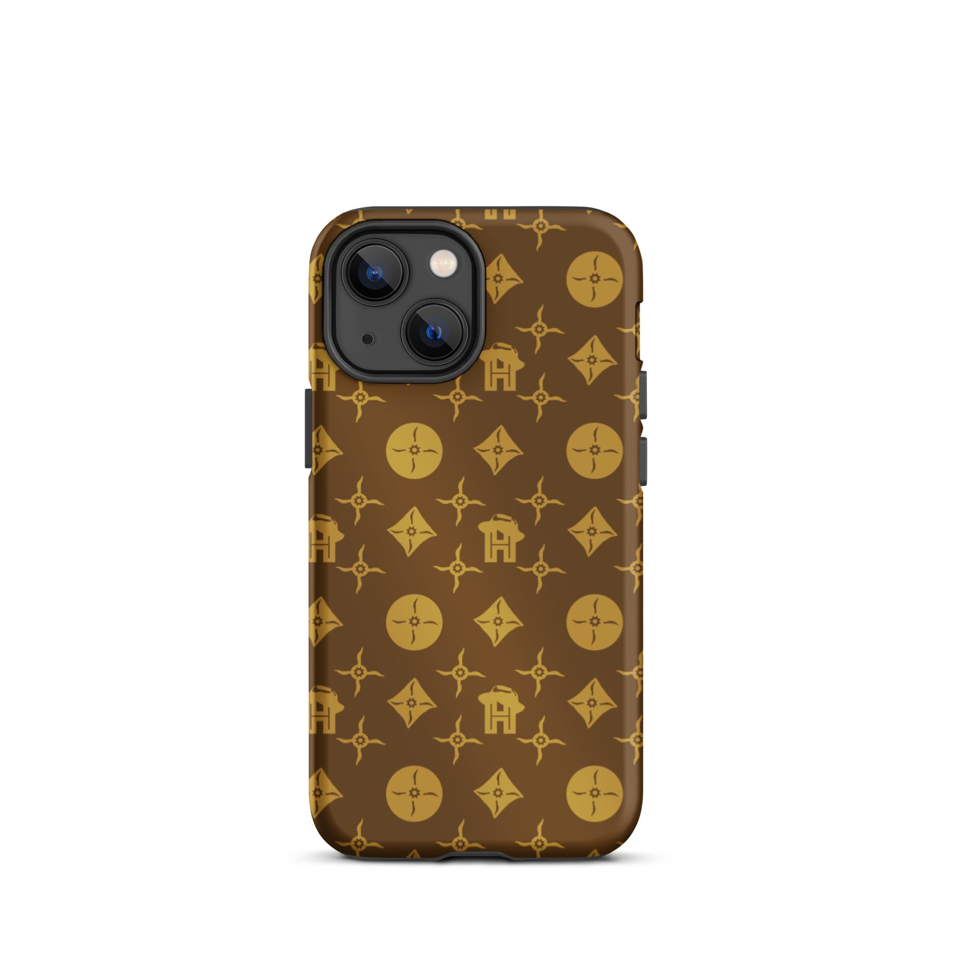 Gold and Brown Monogram Tough iPhone case - HipHatter