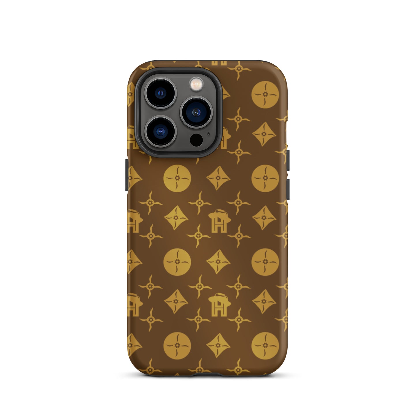 Gold and Brown Monogram Tough iPhone case - HipHatter