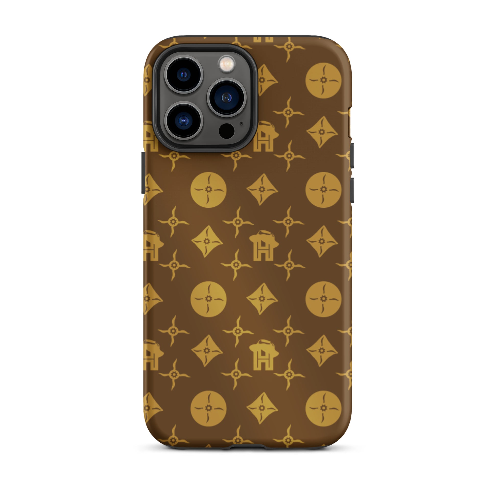 Gold and Brown Monogram Tough iPhone case - HipHatter