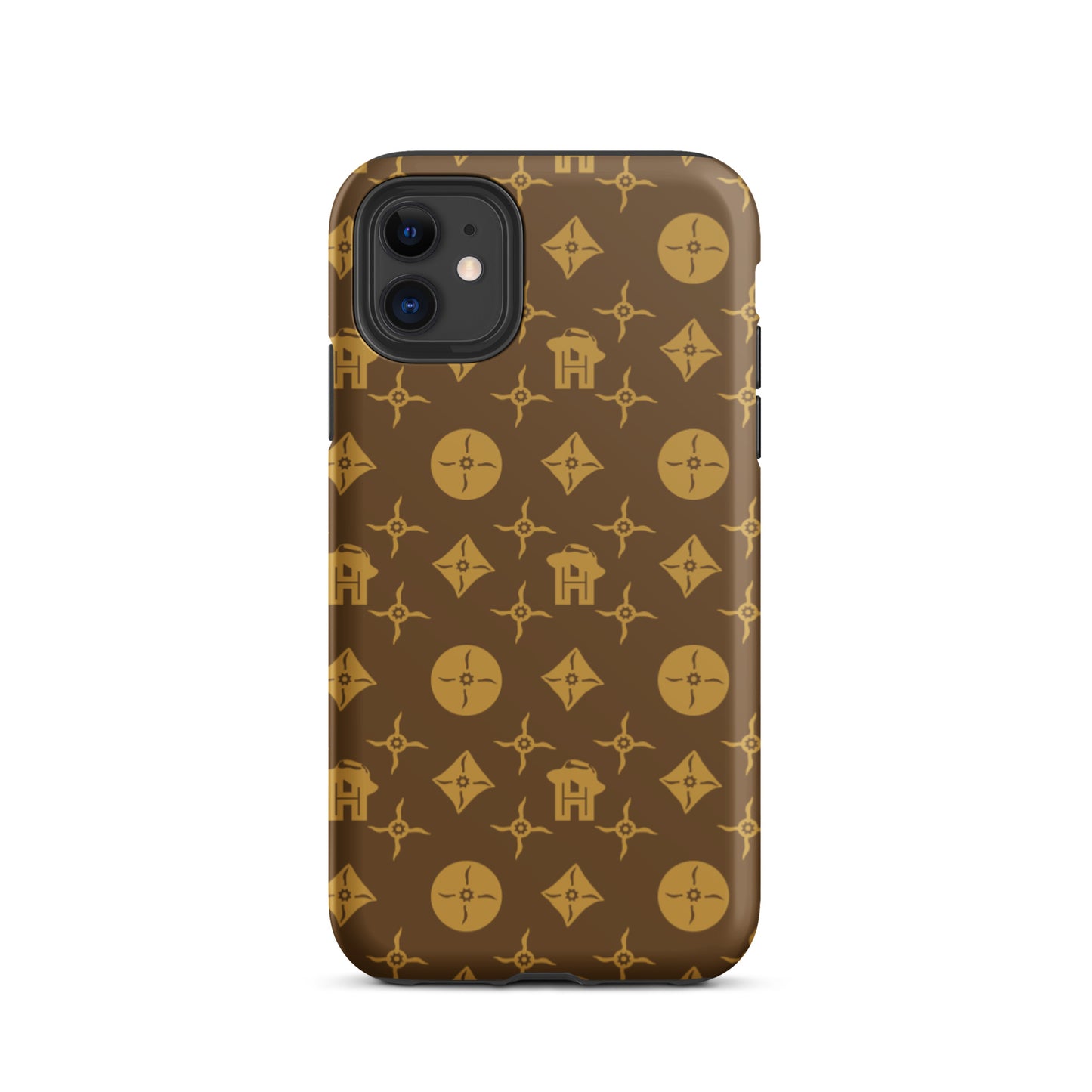 Gold and Brown Monogram Tough iPhone case - HipHatter