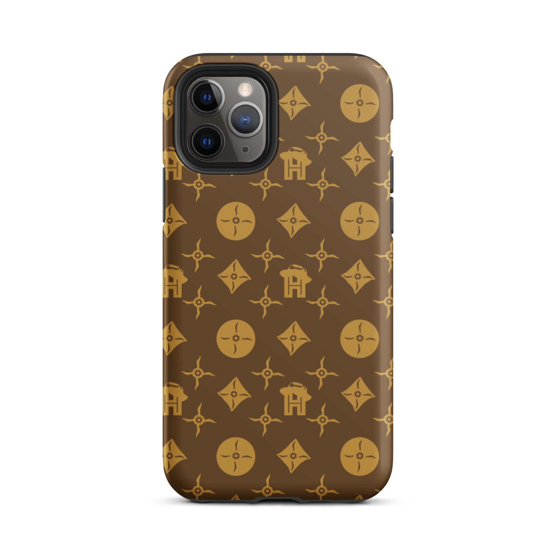 Gold and Brown Monogram Tough iPhone case - HipHatter