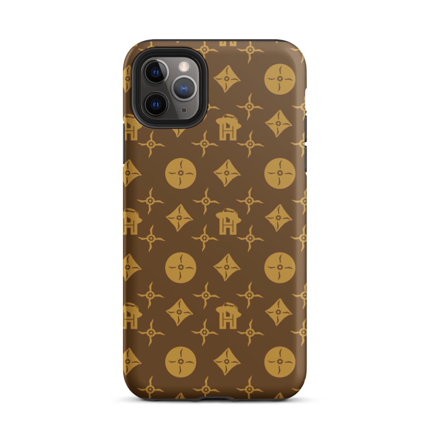 Gold and Brown Monogram Tough iPhone case - HipHatter