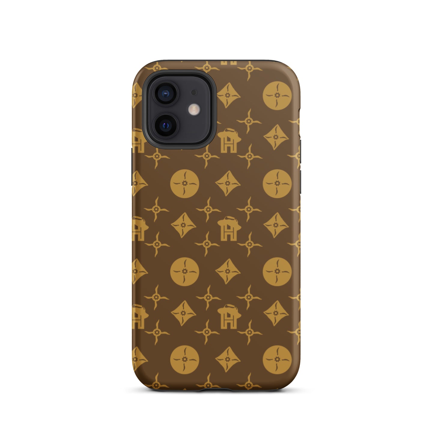 Gold and Brown Monogram Tough iPhone case - HipHatter