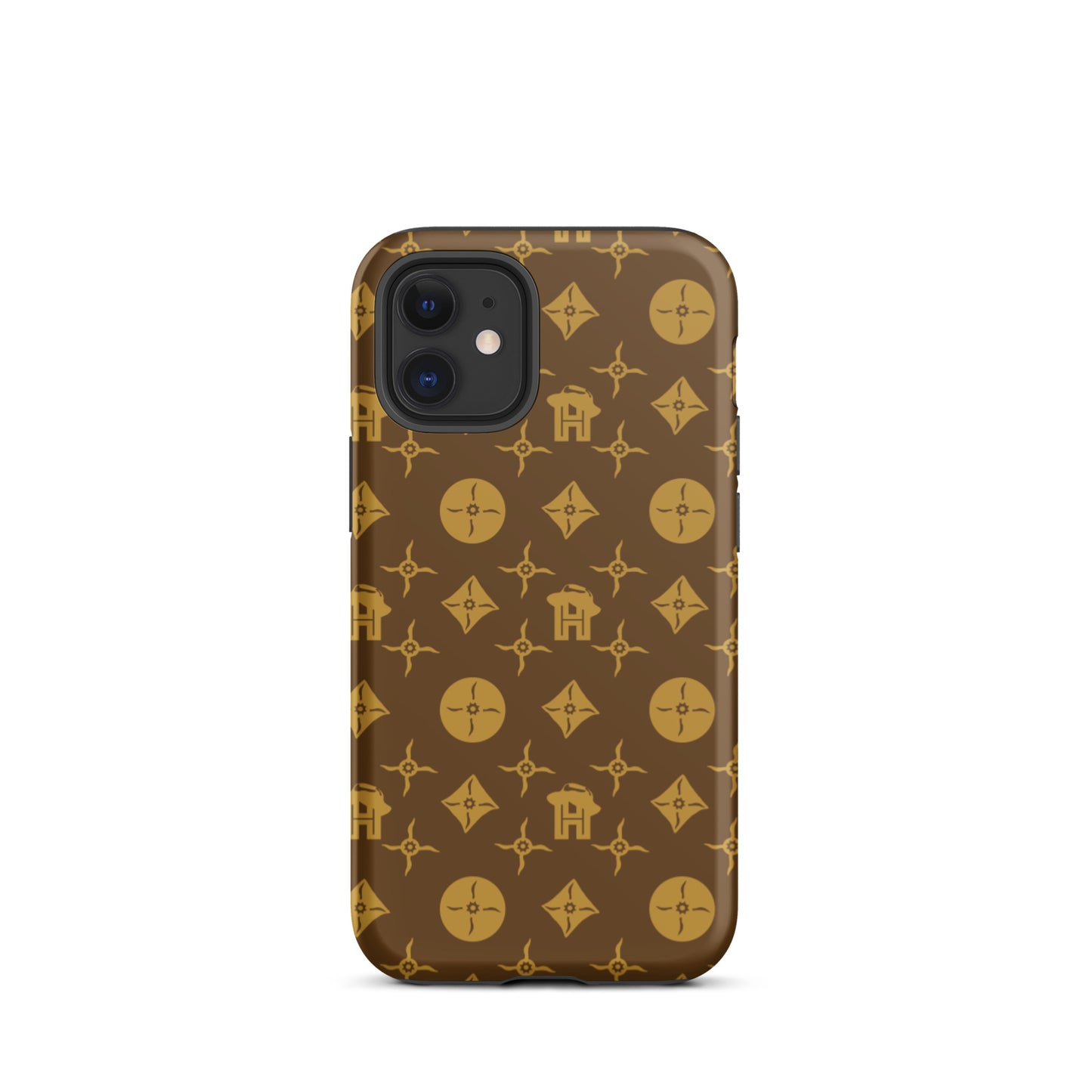 Gold and Brown Monogram Tough iPhone case - HipHatter