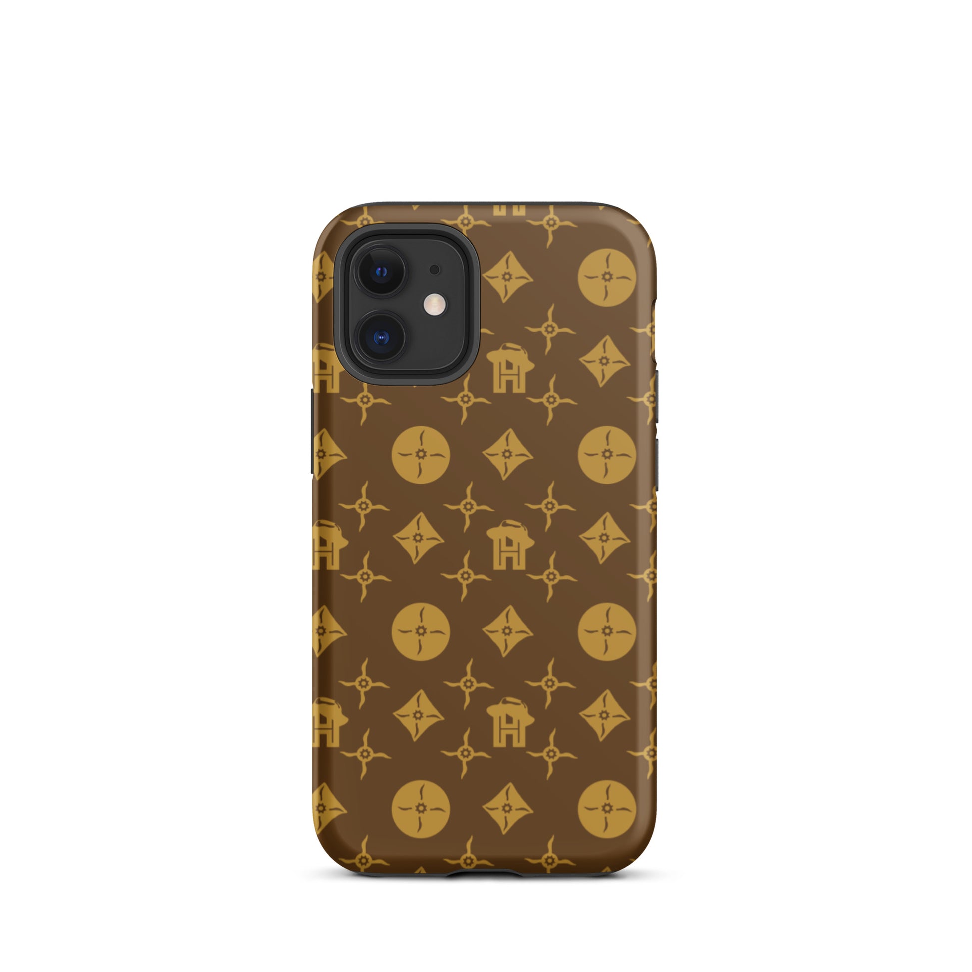 Gold and Brown Monogram Tough iPhone case - HipHatter