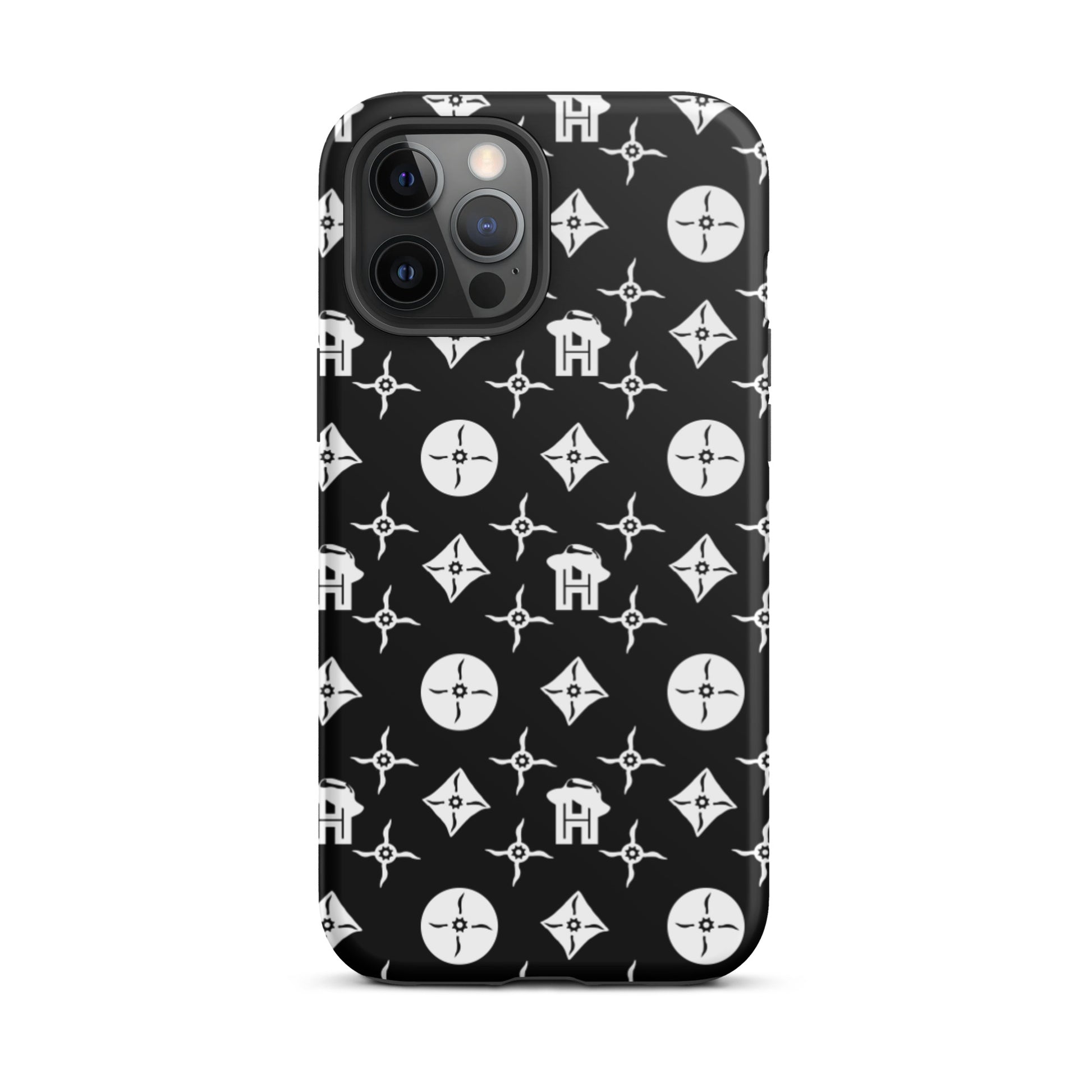 Black and White Monogram Tough iPhone Case - HipHatter