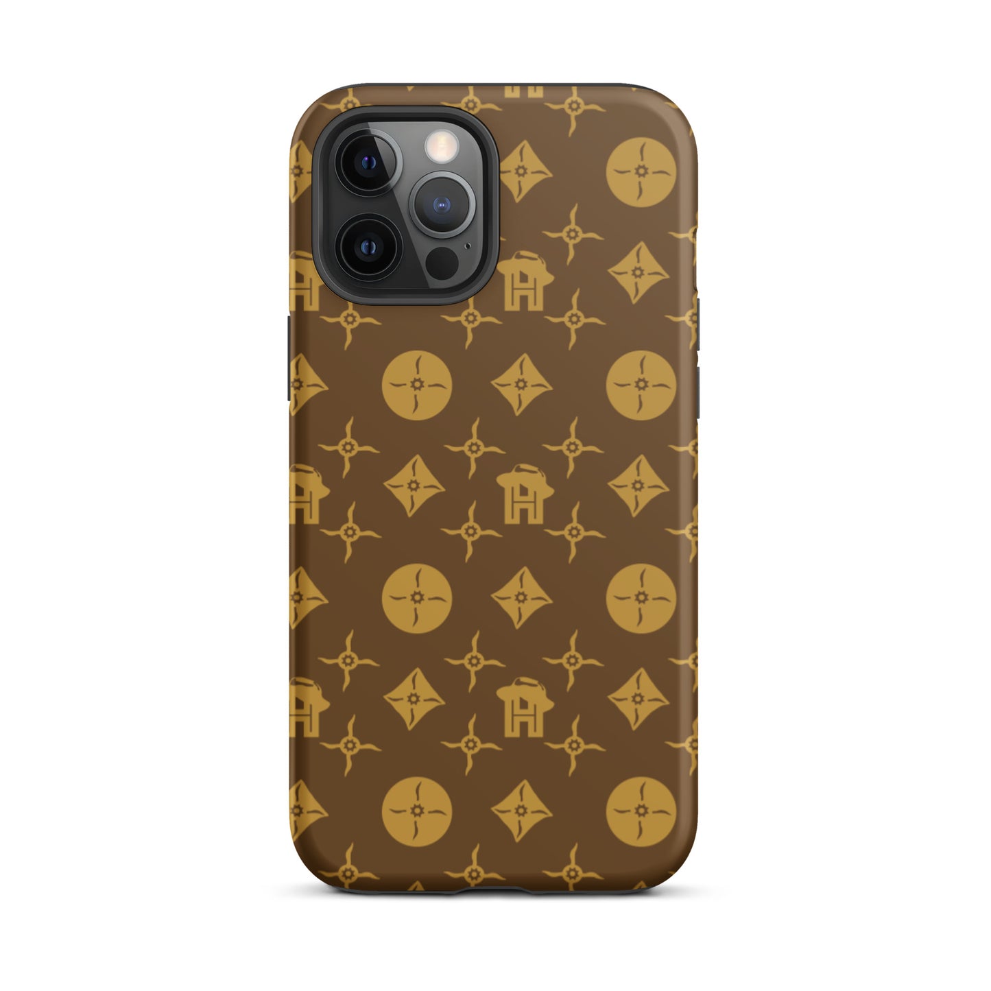 Gold and Brown Monogram Tough iPhone case - HipHatter