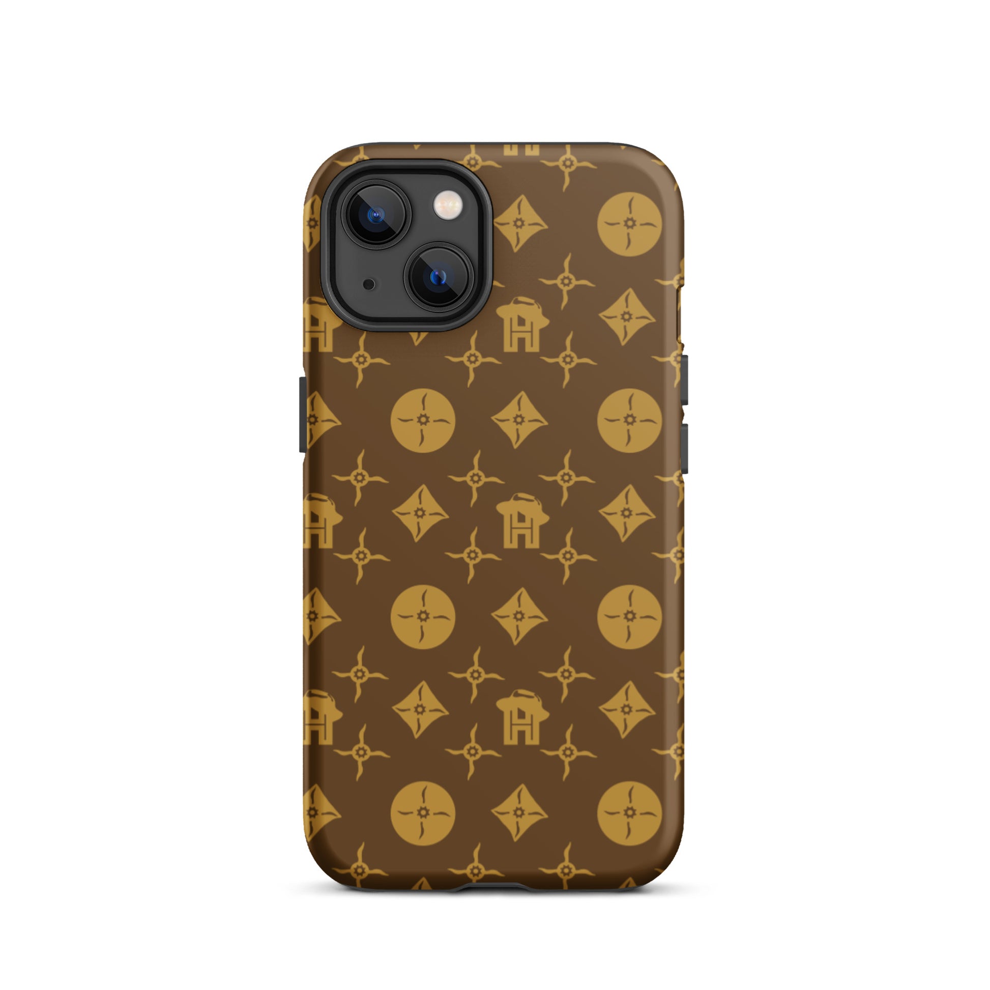 Gold and Brown Monogram Tough iPhone case - HipHatter