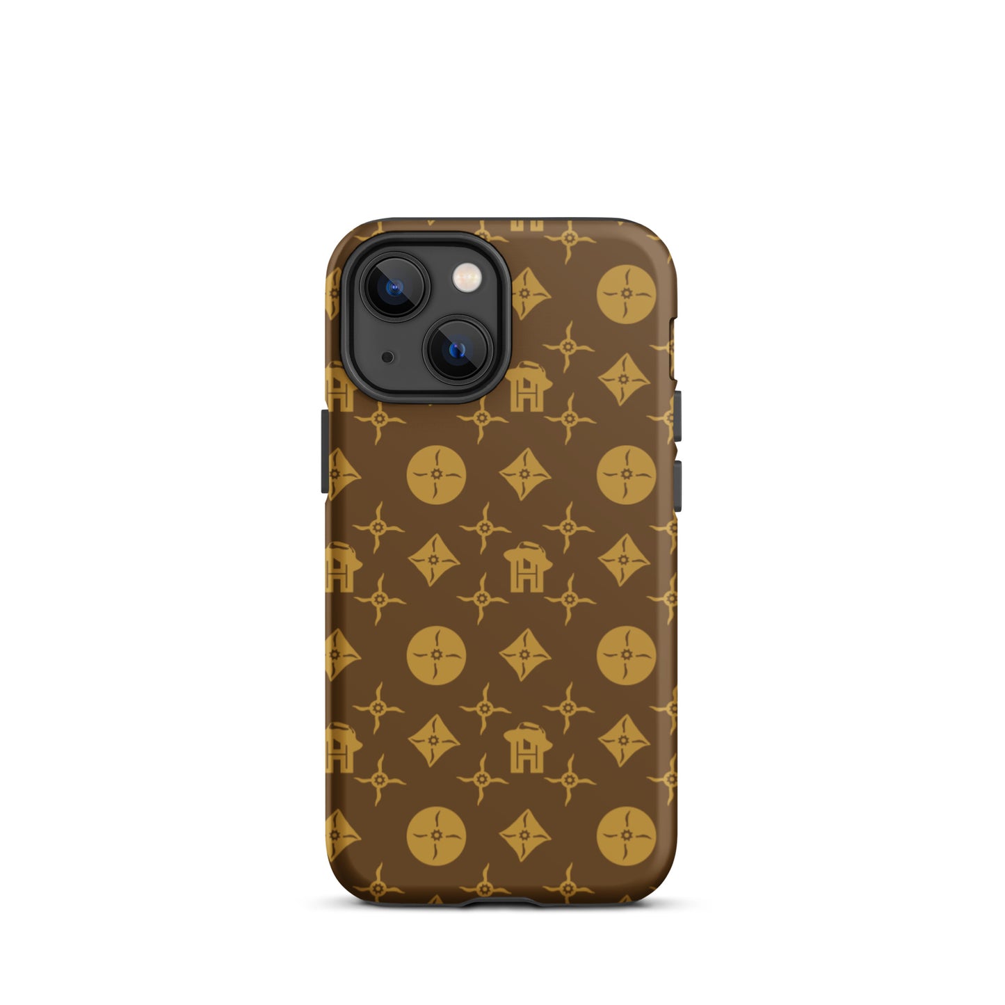 Gold and Brown Monogram Tough iPhone case - HipHatter
