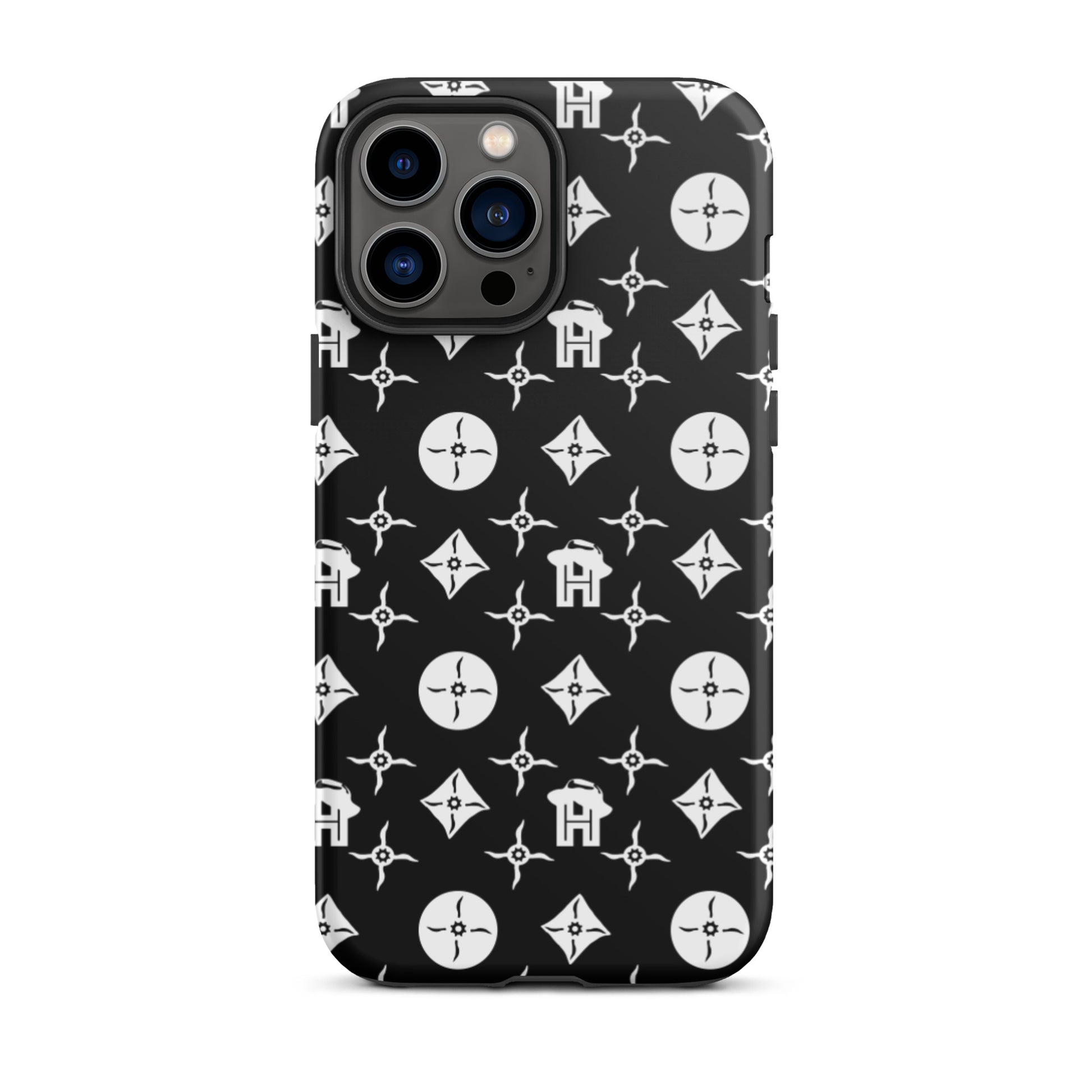 Black and White Monogram Tough iPhone Case - HipHatter