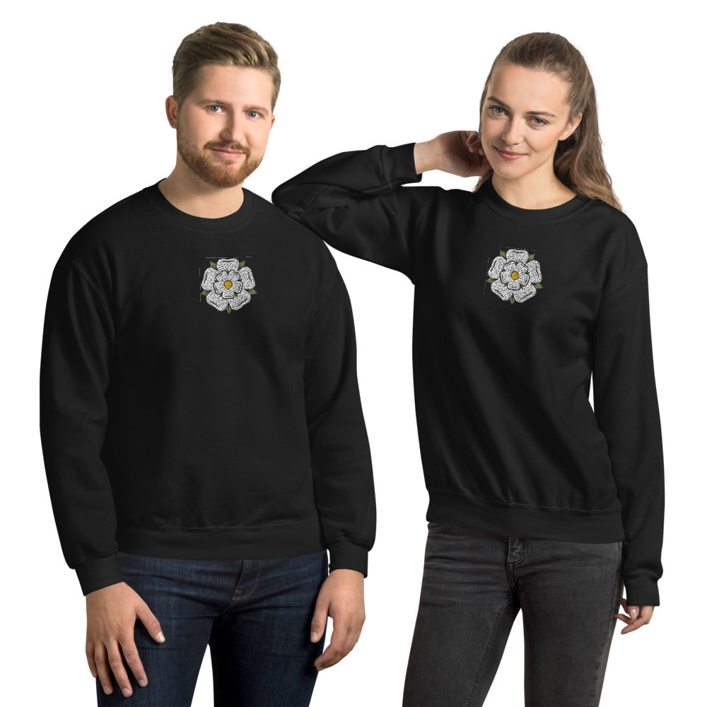 Yorkshire White Rose Unisex Sweatshirt - HipHatter