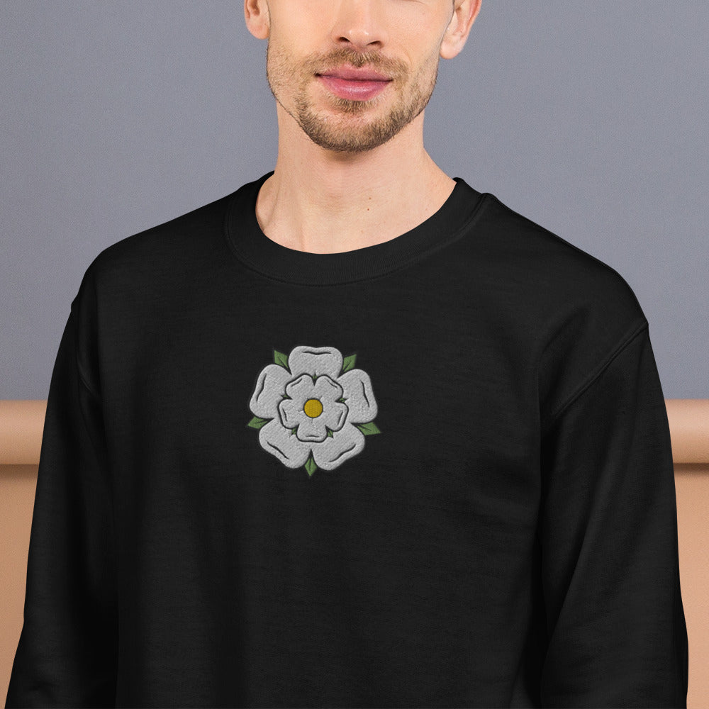 Yorkshire White Rose Unisex Sweatshirt - HipHatter