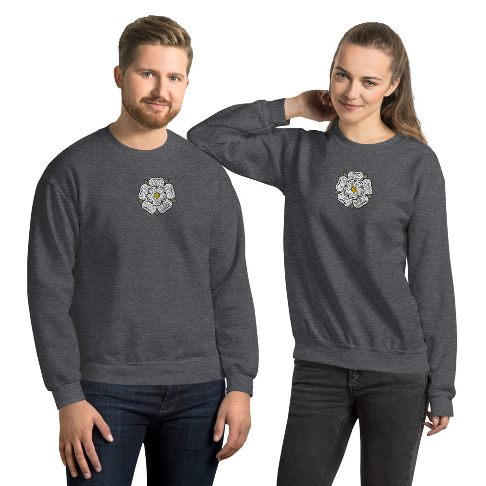 Yorkshire White Rose Unisex Sweatshirt - HipHatter