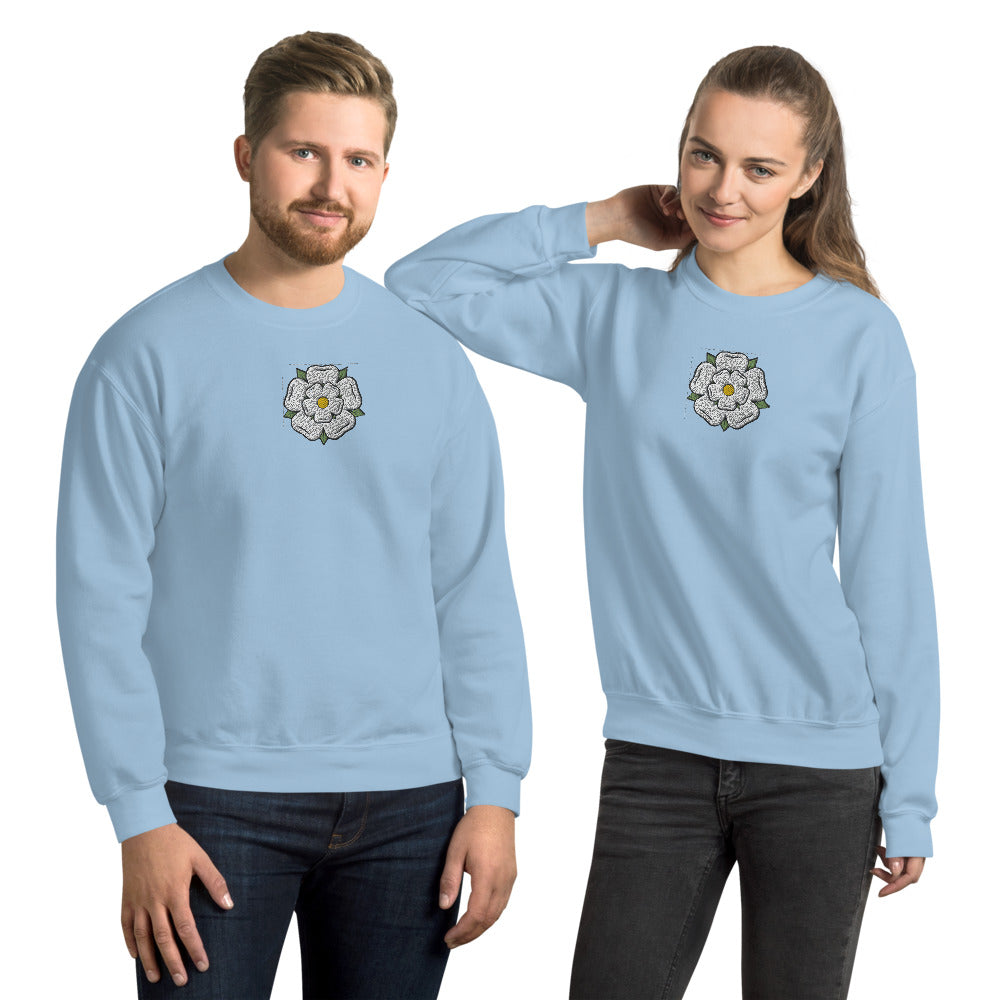 Yorkshire White Rose Unisex Sweatshirt - HipHatter
