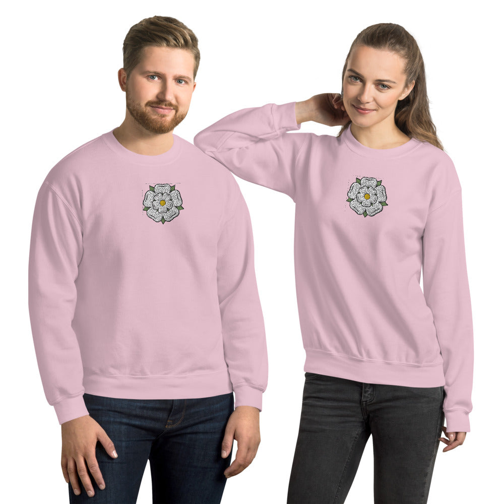 Yorkshire White Rose Unisex Sweatshirt - HipHatter