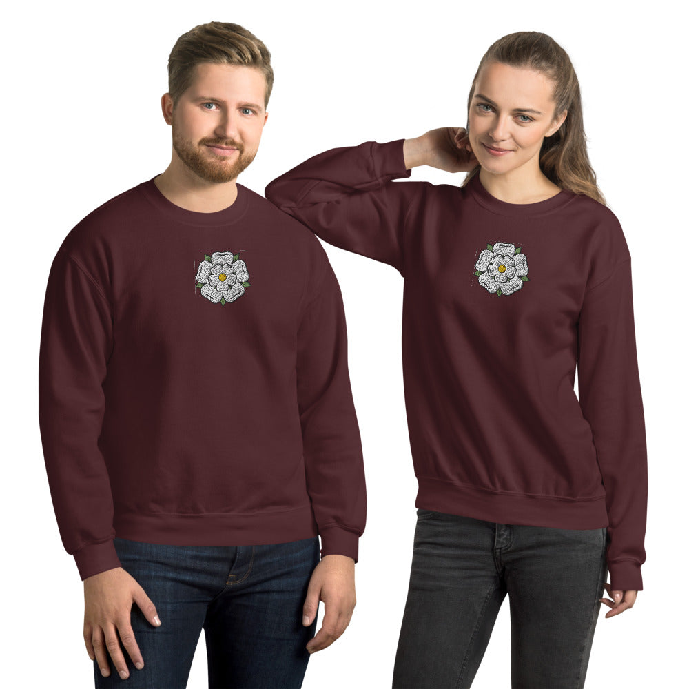Yorkshire White Rose Unisex Sweatshirt - HipHatter