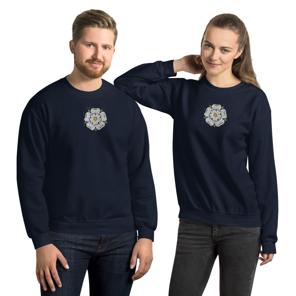 Yorkshire White Rose Unisex Sweatshirt - HipHatter