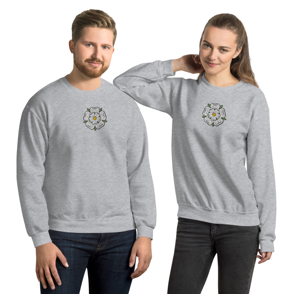 Yorkshire White Rose Unisex Sweatshirt - HipHatter