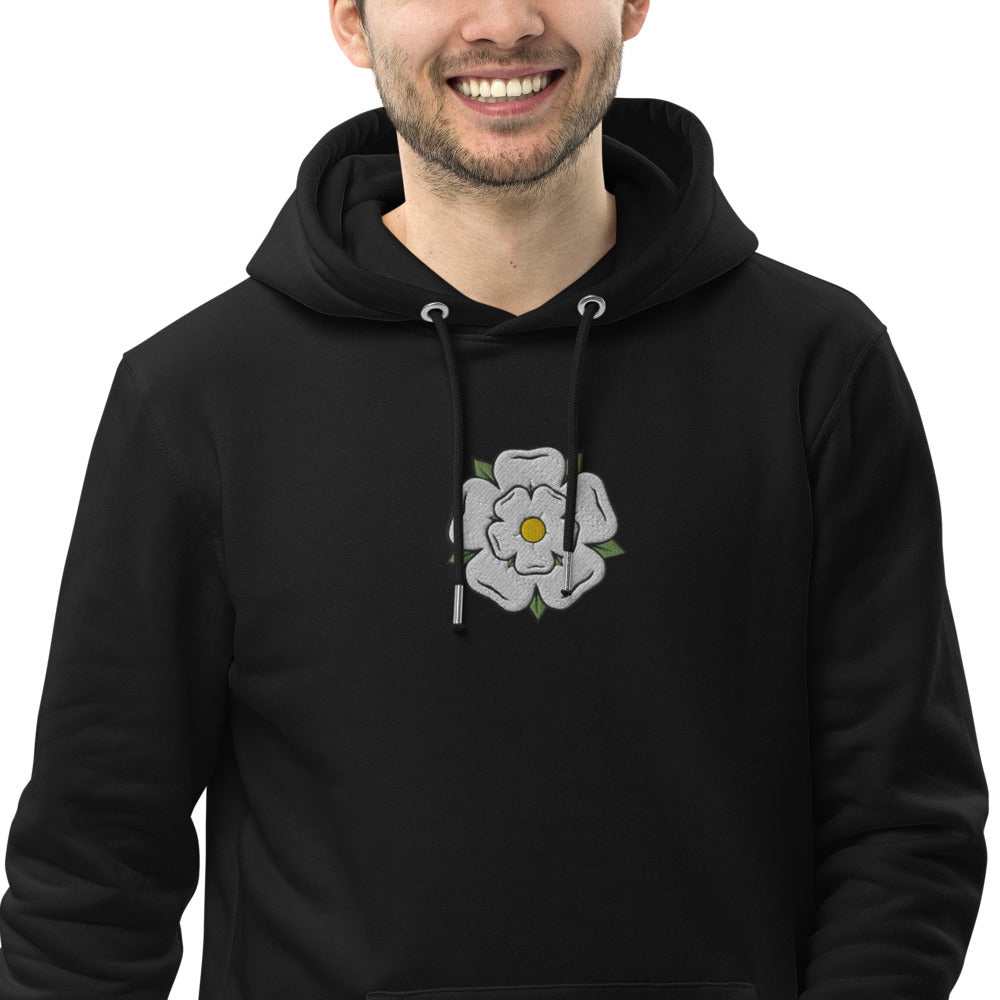 Yorkshire White Rose Unisex Essential Eco Hoodie - HipHatter