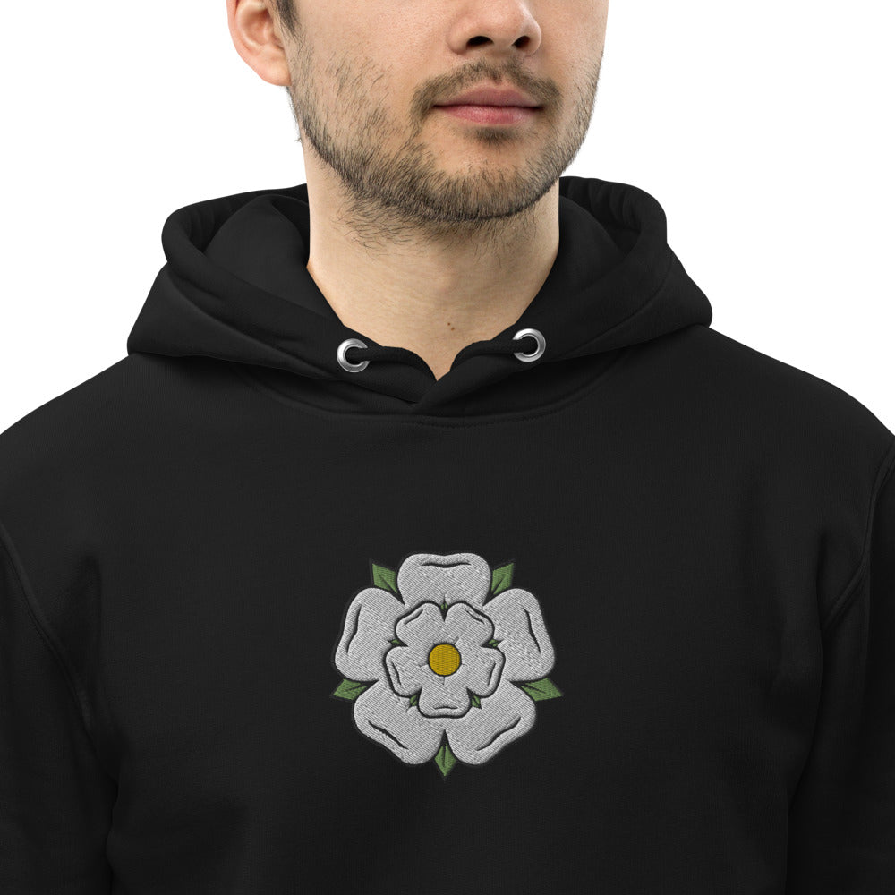 Yorkshire White Rose Unisex Essential Eco Hoodie - HipHatter