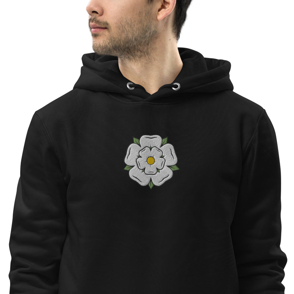 Yorkshire White Rose Unisex Essential Eco Hoodie - HipHatter