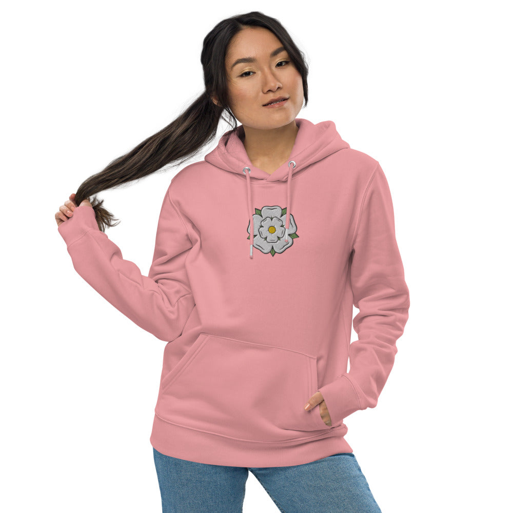 Yorkshire White Rose Unisex Essential Eco Hoodie - HipHatter