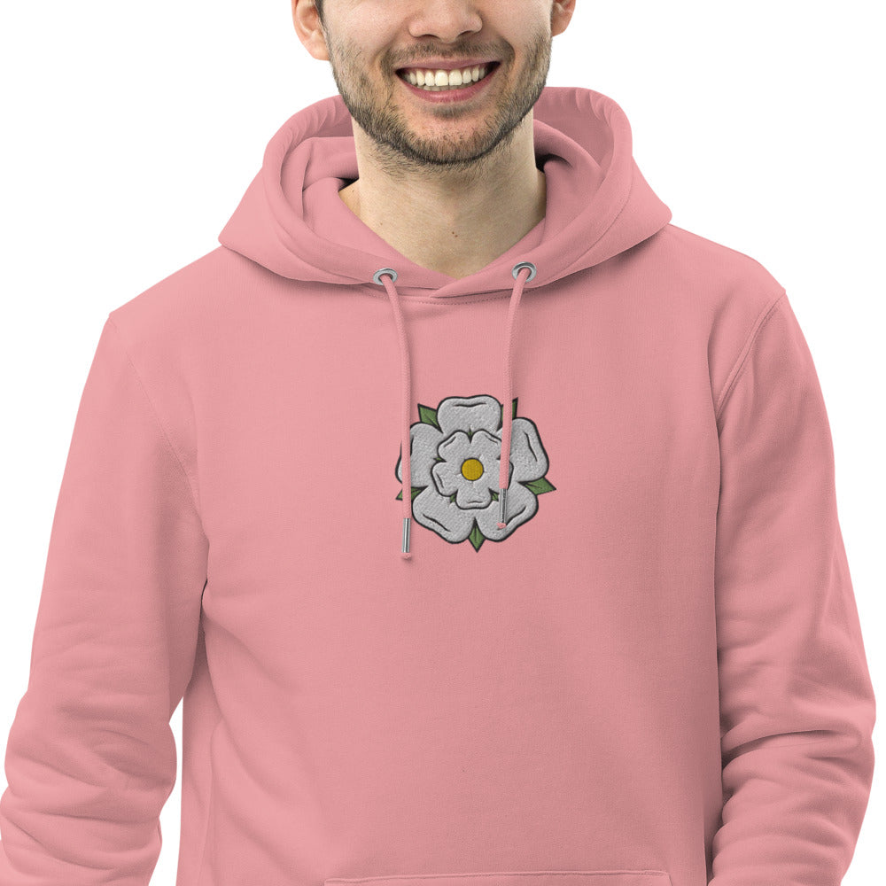 Yorkshire White Rose Unisex Essential Eco Hoodie - HipHatter