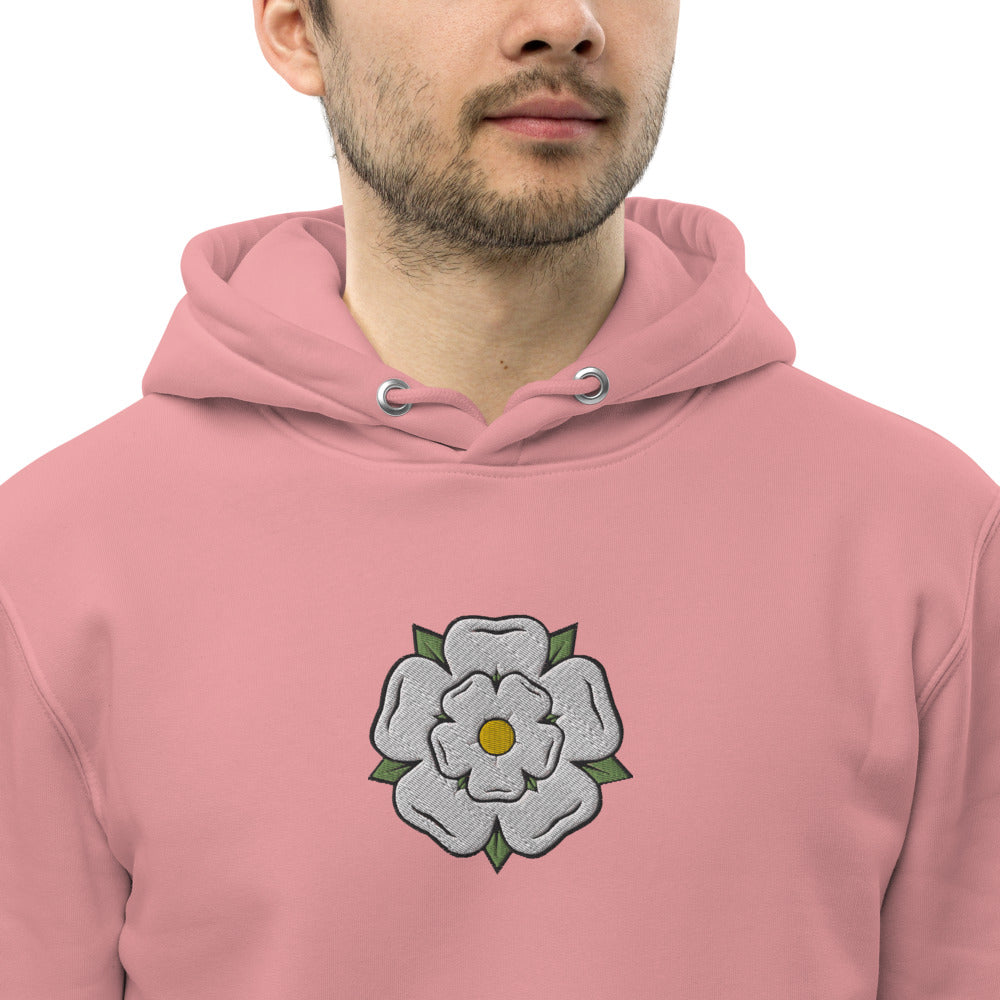 Yorkshire White Rose Unisex Essential Eco Hoodie - HipHatter