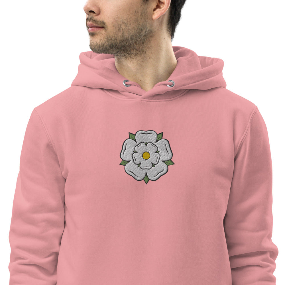Yorkshire White Rose Unisex Essential Eco Hoodie - HipHatter